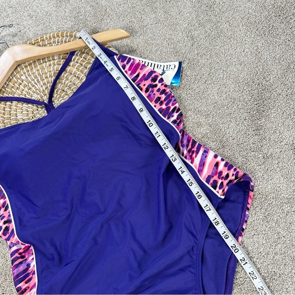NWT Catalina Women’s Racer Back Tank One-Piece Swimsuit in Purple Plus Size 2X - Picture 12 of 13